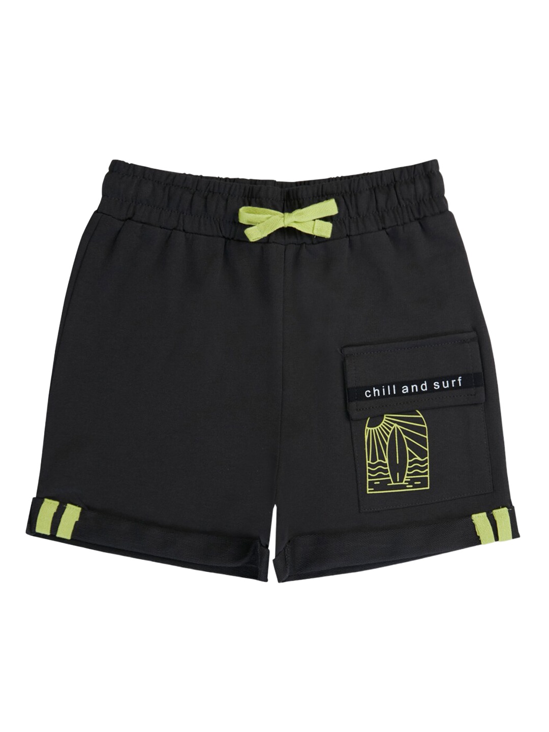 

Gini and Jony Boys Mid-Rise Regular Fit Cotton Shorts, Black