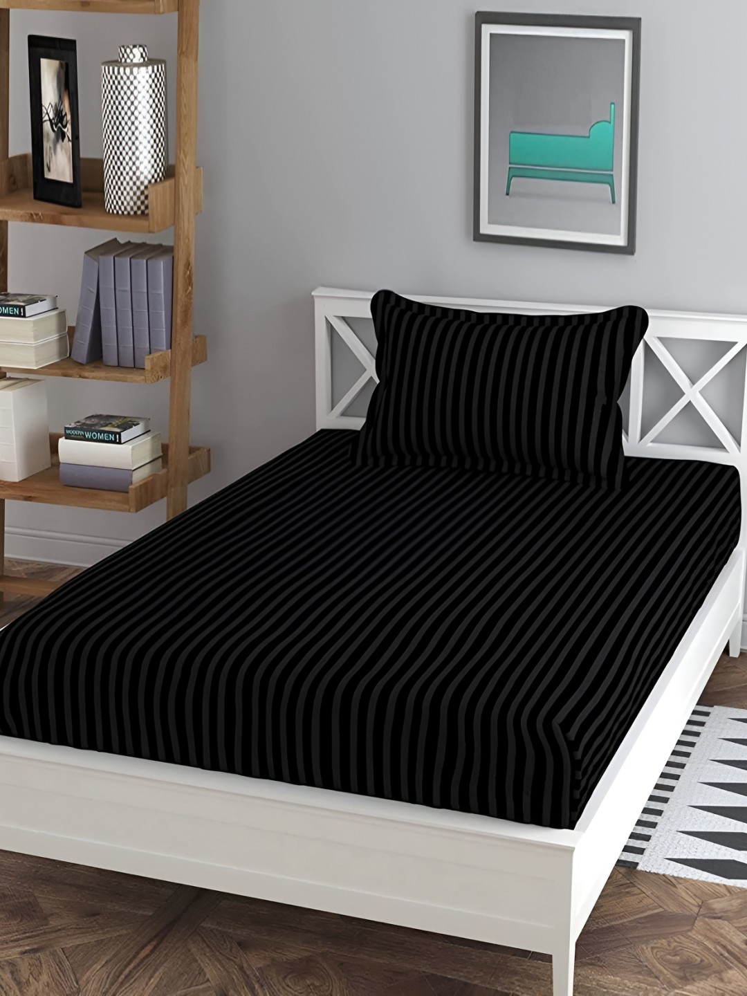 

MallowWorld 2-Pcs Black 200TC Single Bedsheet With Pillow Covers