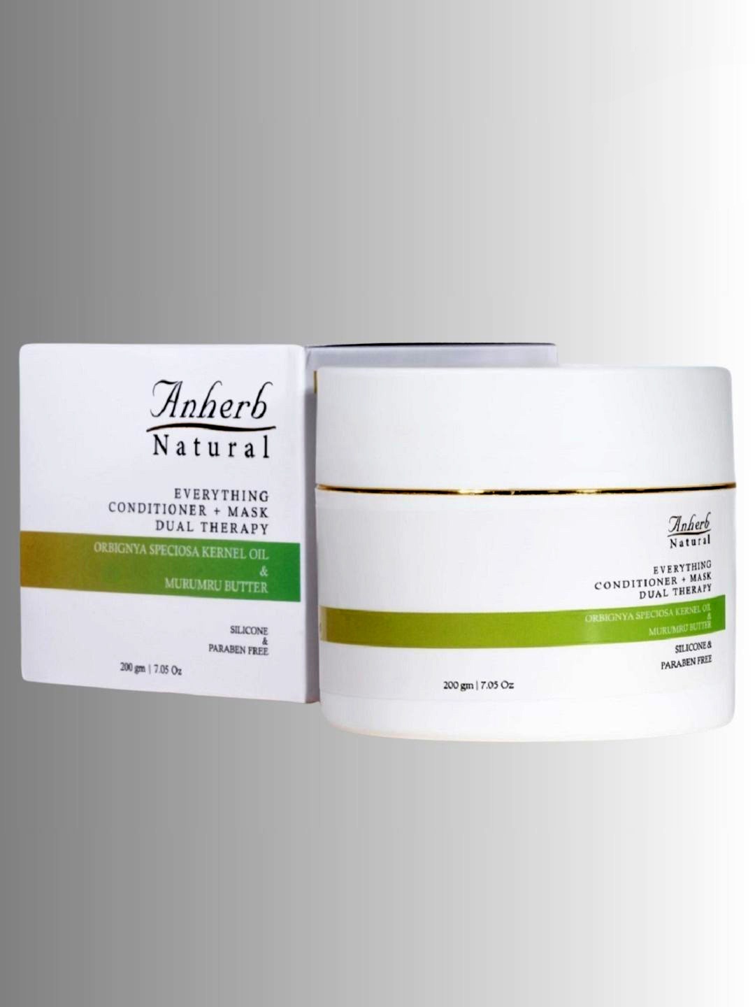 

Anherb Natural Dual Therapy Everything Conditioner & Mask With Murumuru Butter - 200 g, White