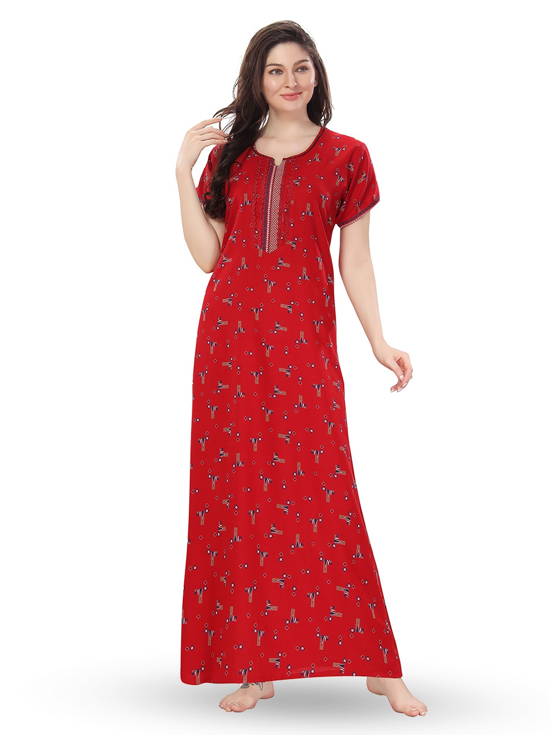 

Soulemo Printed Maxi Nightdress, Red
