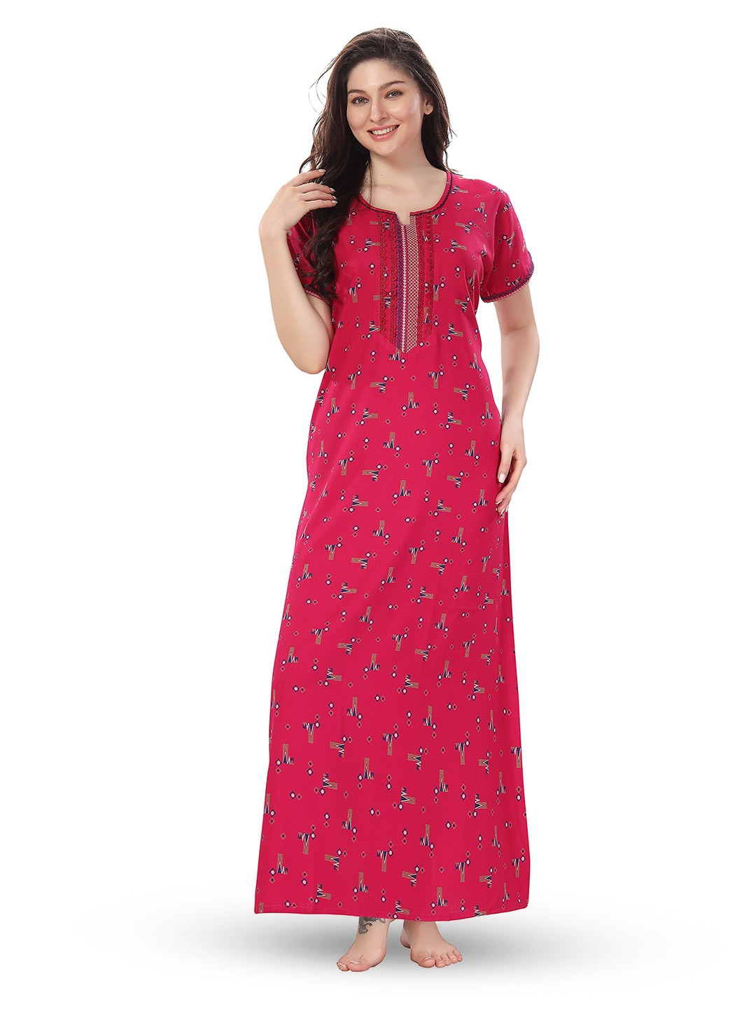 

Soulemo Printed Maxi Nightdress, Pink