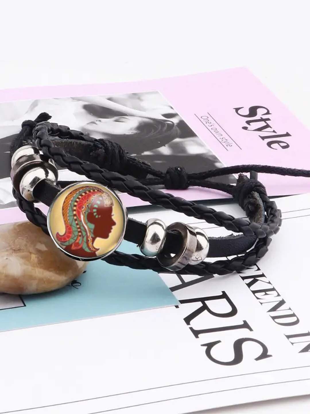 

Young & Forever Men Leather Wraparound Bracelet, Silver