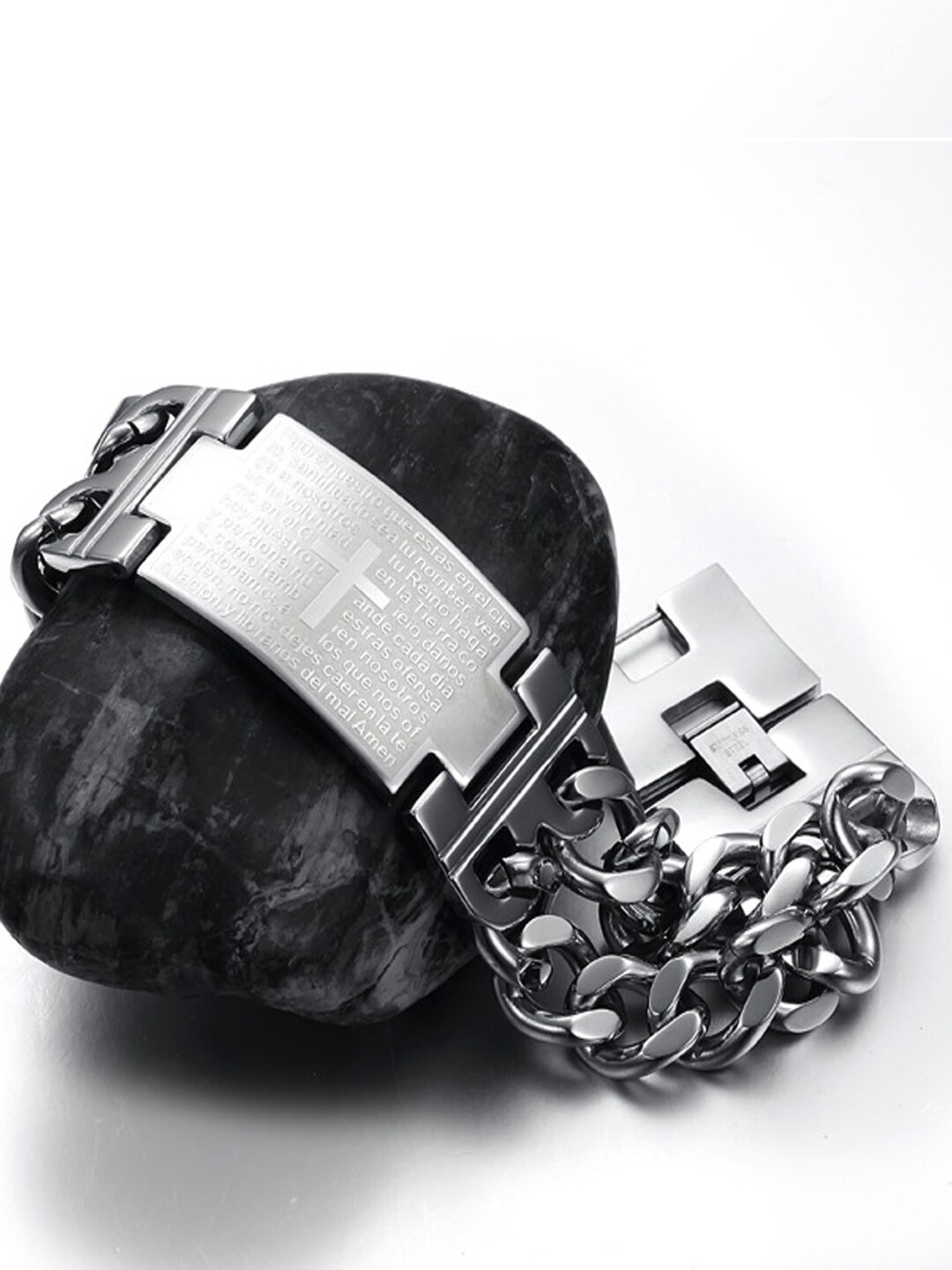 

Young & Forever Men Brass-Plated Link Bracelet, Silver