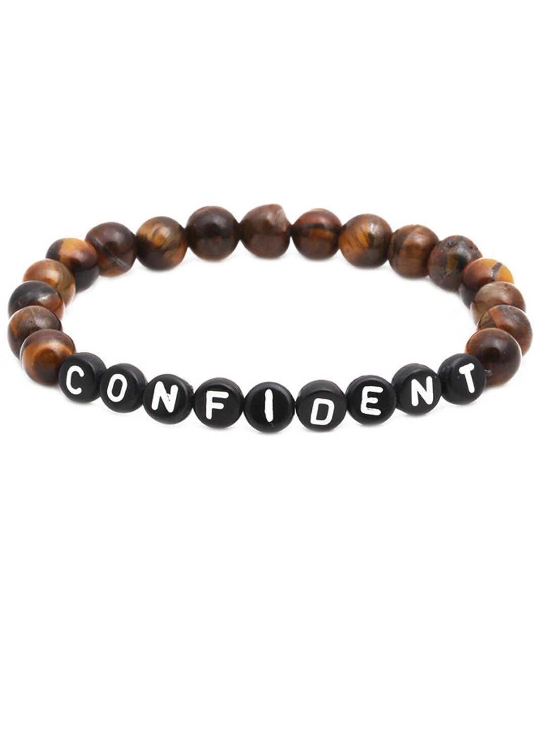 

Young & Forever Unisex Brass-Plated Tigers Eye Beaded Elasticated Bracelet, Brown