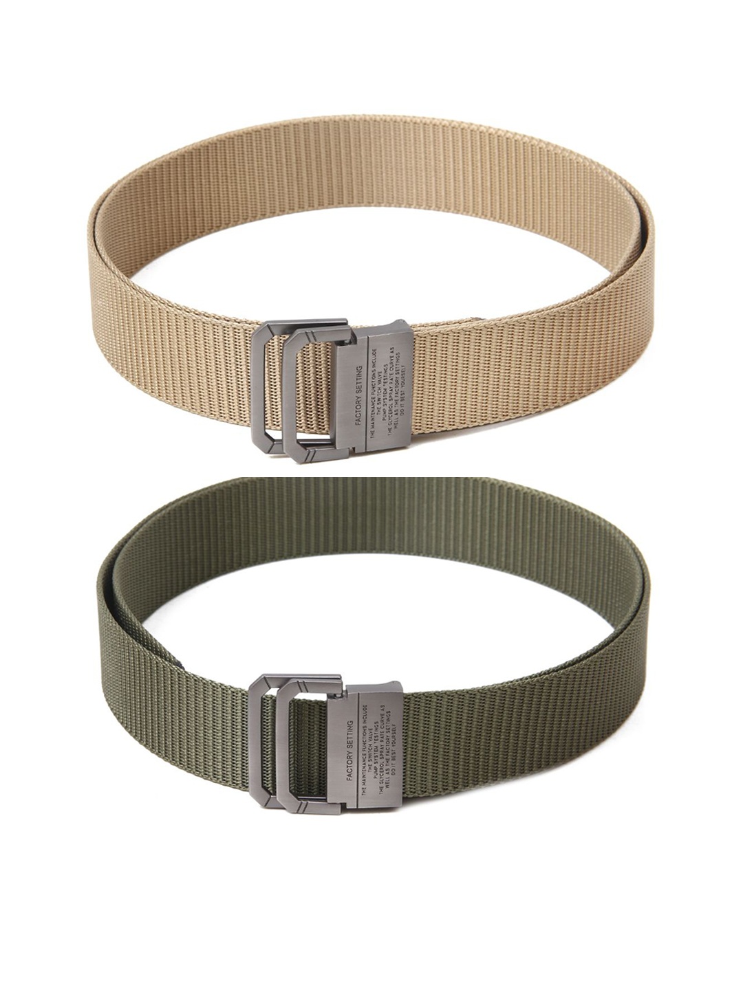 

Calvadoss Men Set of 2 Textured Belts, Beige