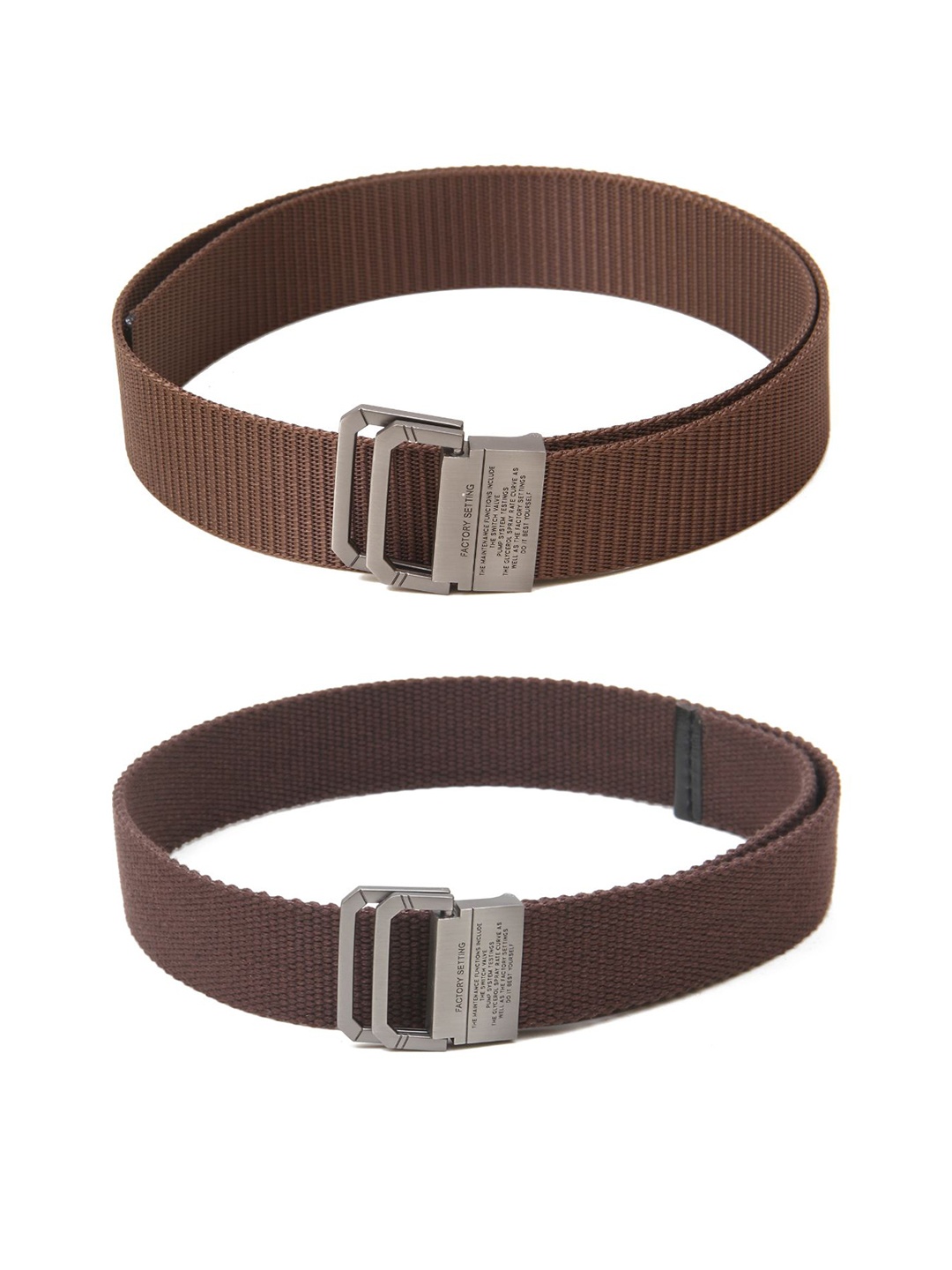 

Calvadoss Men Set Of 2 Textured Belts, Brown