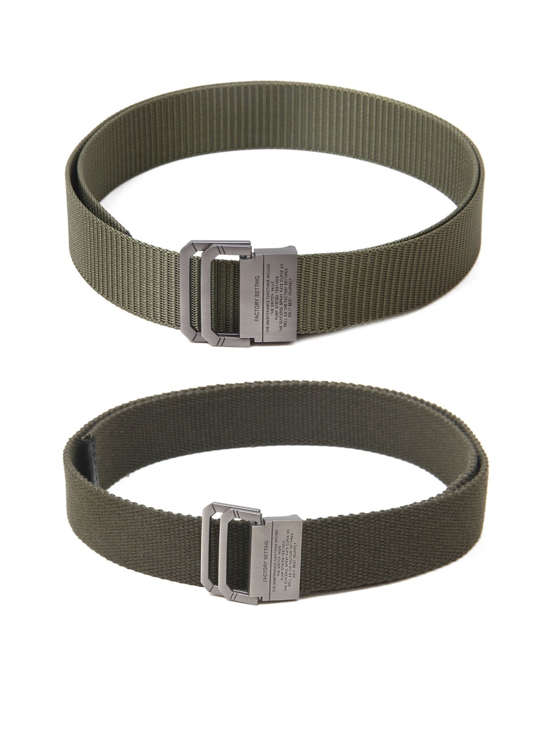 

Calvadoss Men Set Of 2 Textured Belts, Green