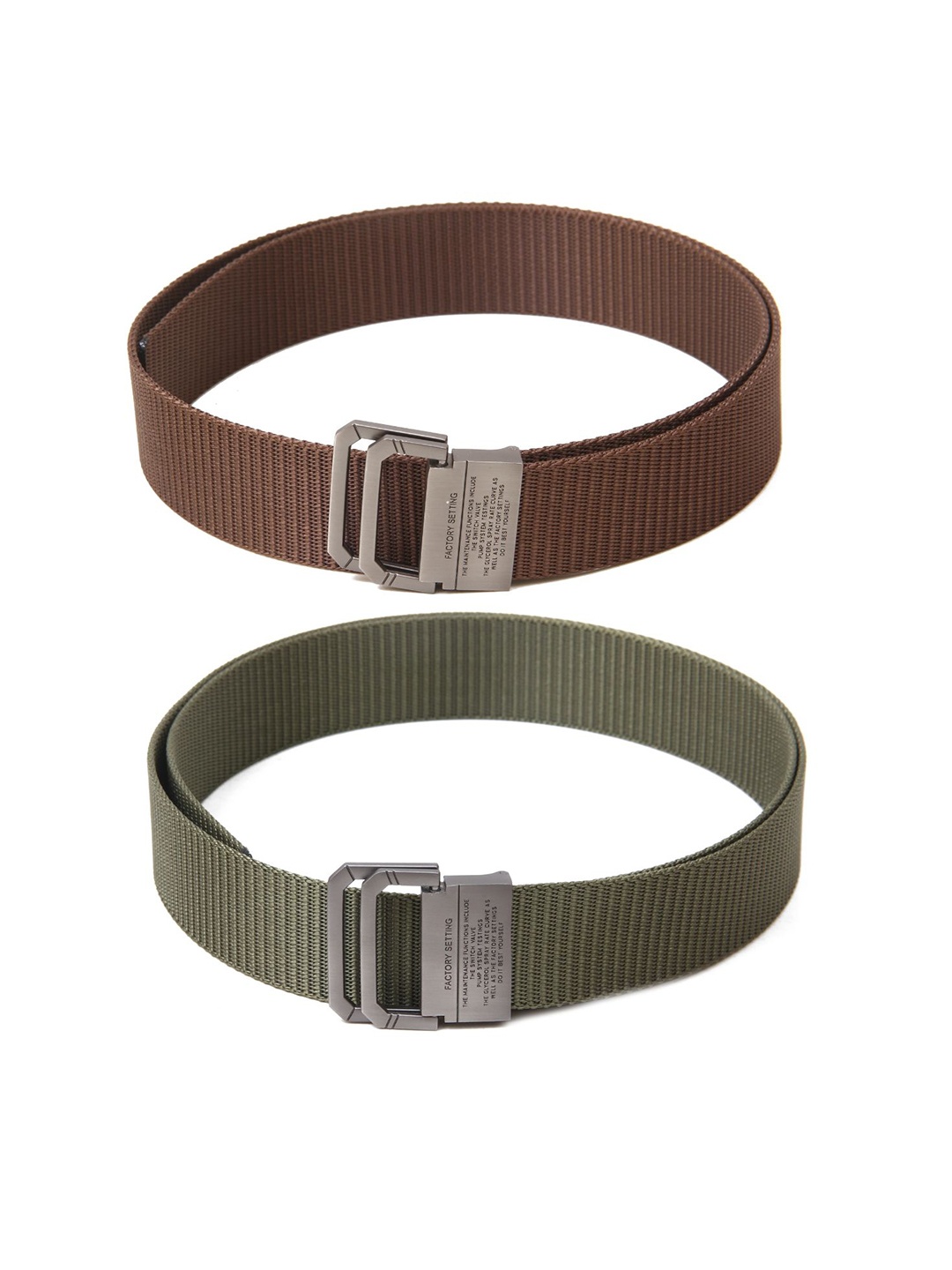 

Calvadoss Men Set of 2 Textured Belt, Brown