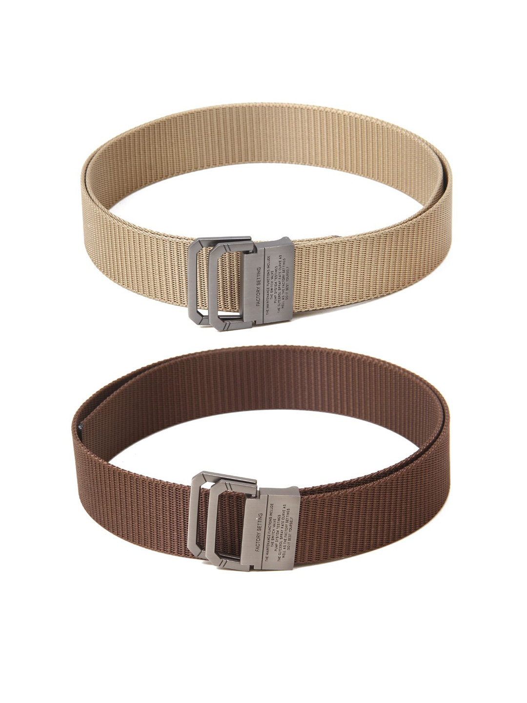 

Calvadoss Men Set of 2 Textured Belts, Beige