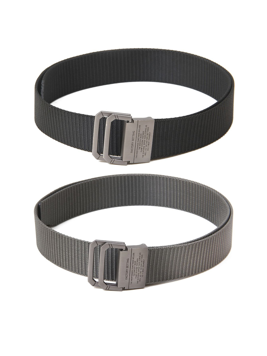 

Calvadoss Men Set of 2 Textured Belts, Black