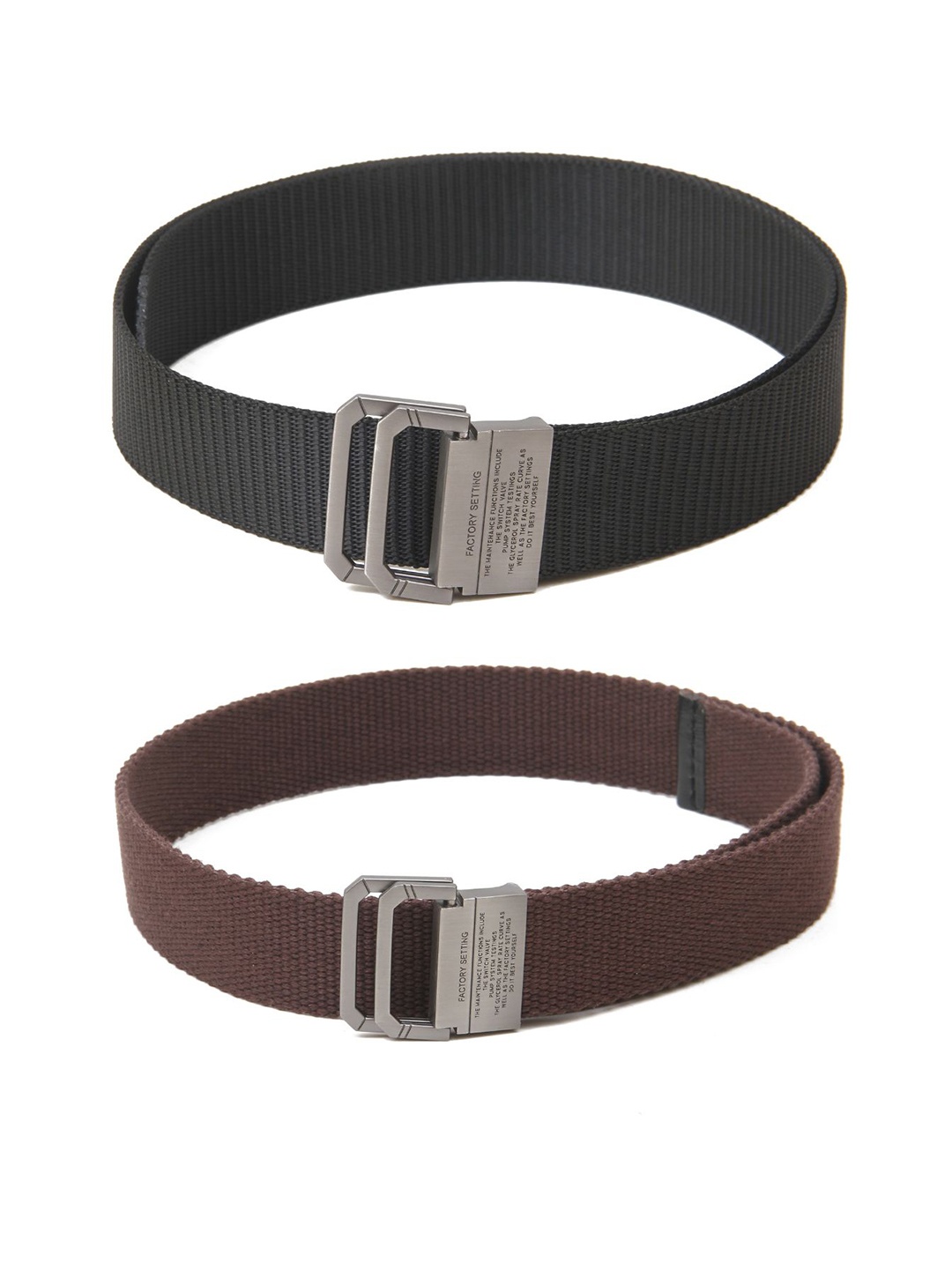 

Calvadoss Men Set of 2 Textured Belts, Black