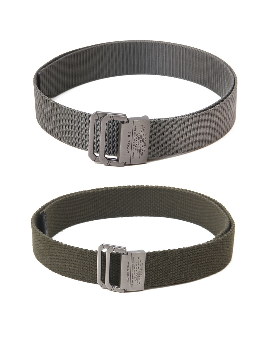 

Calvadoss Men Set Of 2 Textured Belts, Grey