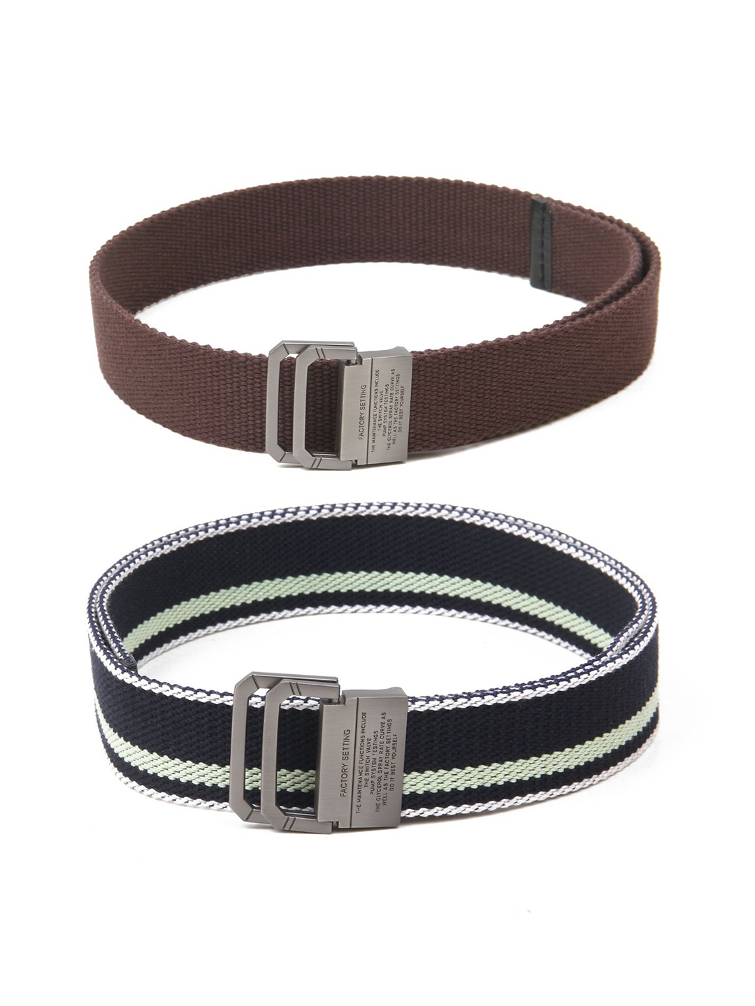 

Calvadoss Men Set Of 2 Textured Belt, Brown
