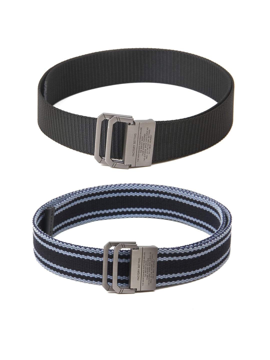 

Calvadoss Men Set Of 2 Textured Wide Belts, Black