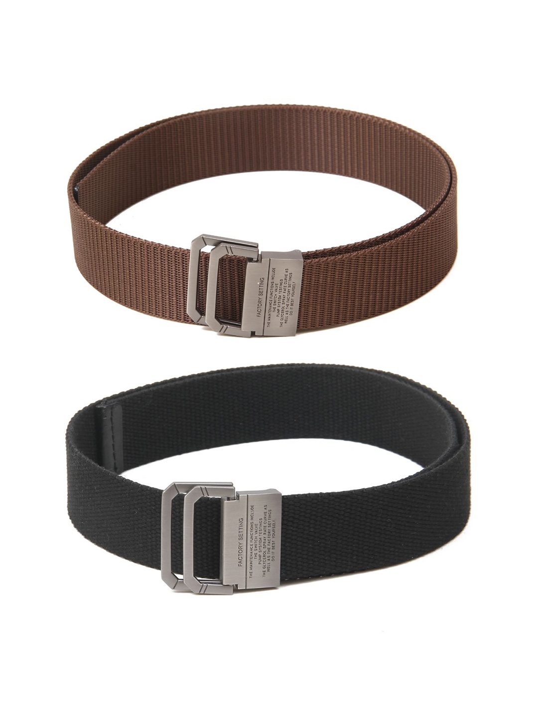 

Calvadoss Men Set of 2 Textured Belts, Brown