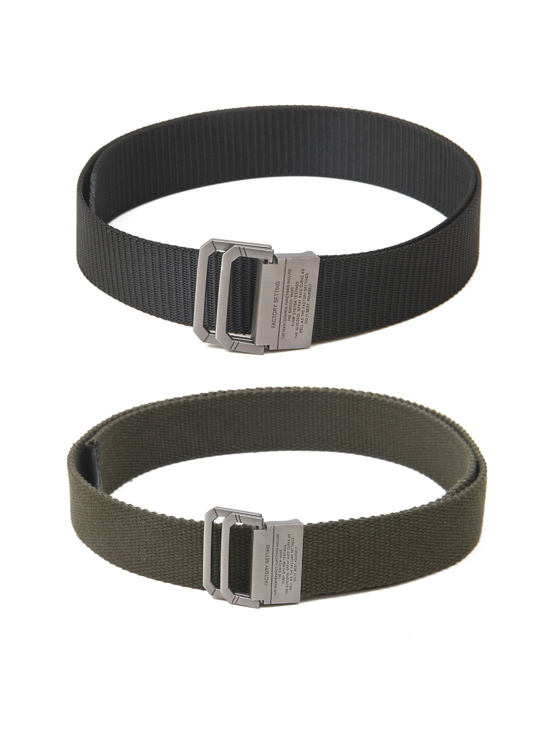 

Calvadoss Men Set Of 2 Textured Belts, Black