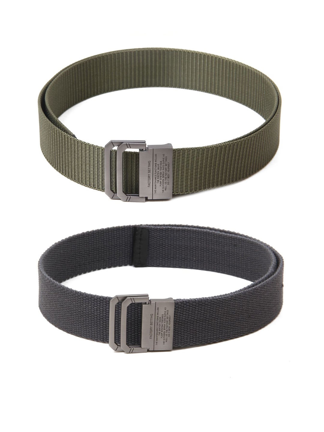 

Calvadoss Men Set of 2 Textured Belt, Green