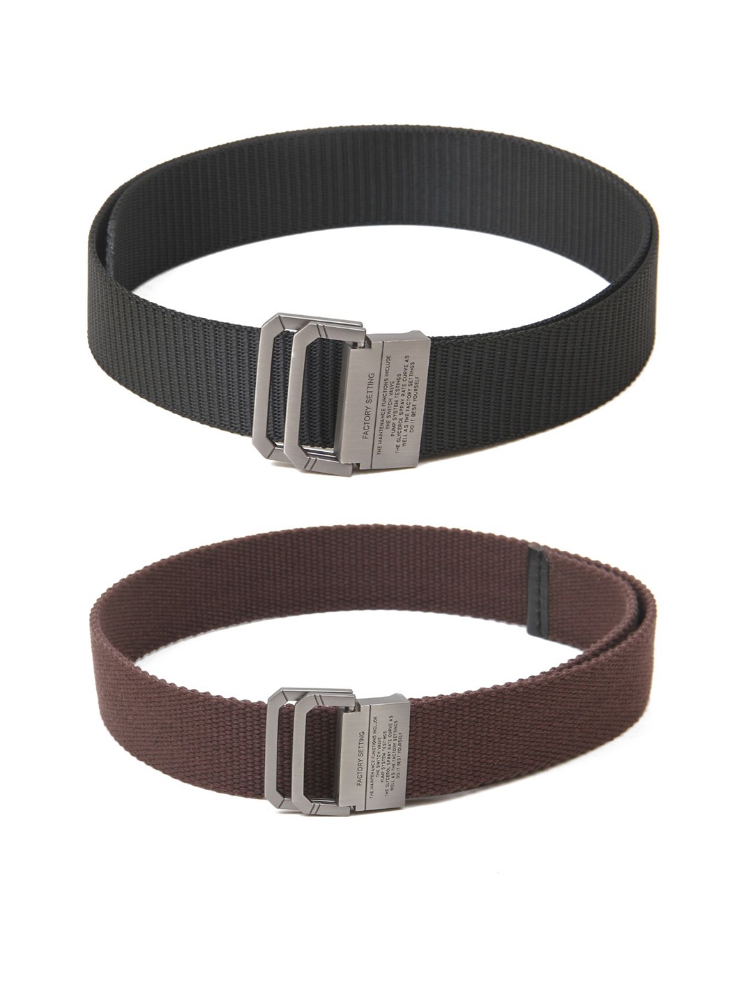 

Calvadoss Men Set of 2 Textured Belts, Black