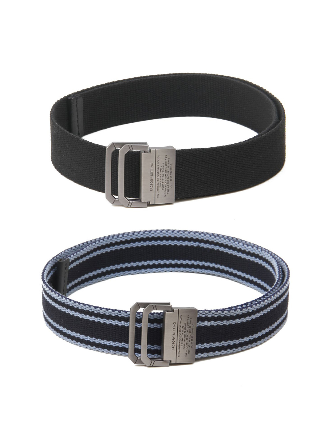

Calvadoss Men Set of 2 Textured Belt, Black