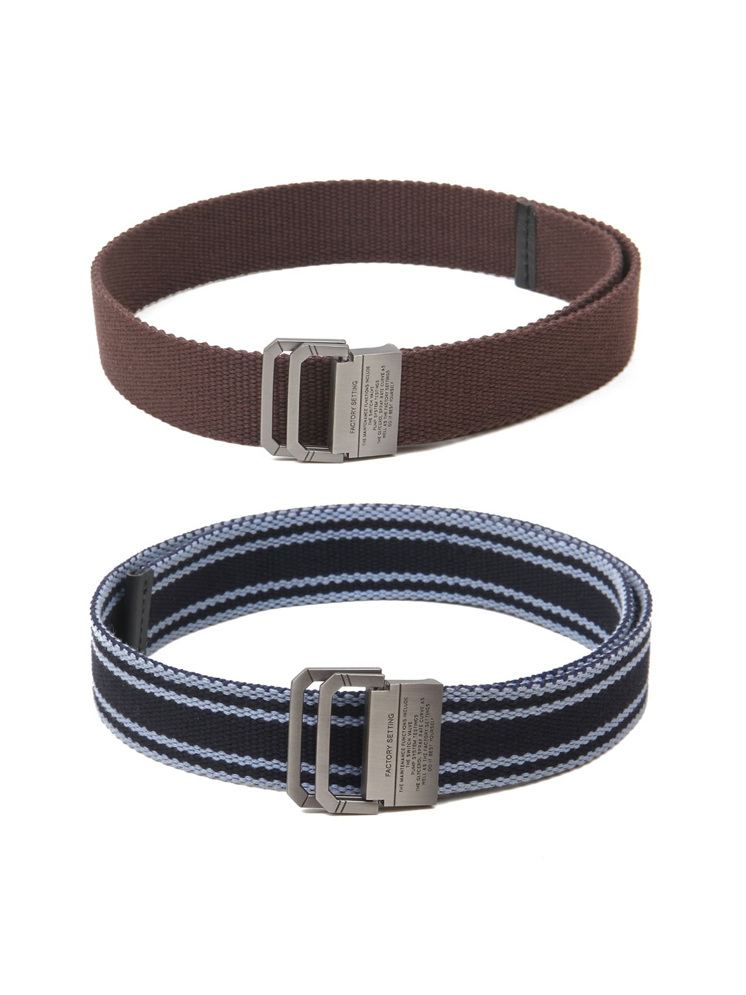 

Calvadoss Men Set Of 2 Textured Belts, Brown