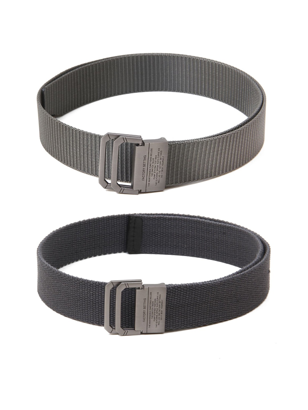 

Calvadoss Men Set Of 2 Textured Belts, Grey