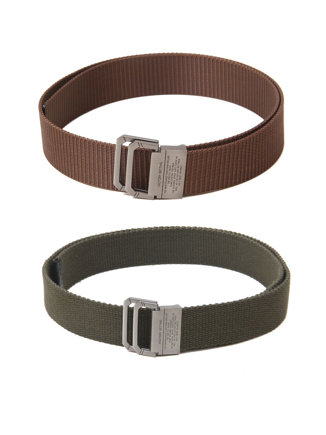 

Calvadoss Men Set of 2 Textured Belts, Brown