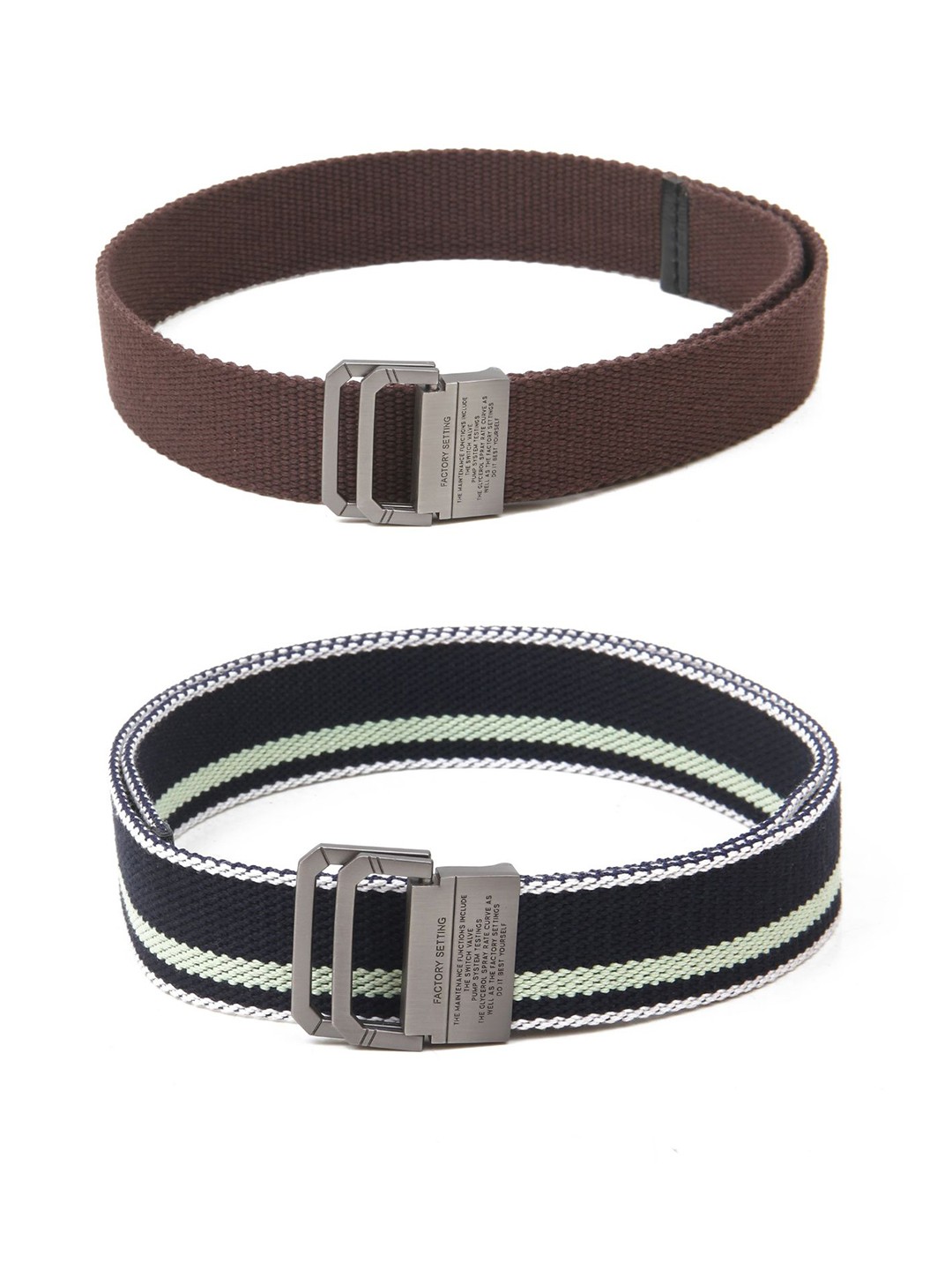 

Calvadoss Men Set Of 2 Textured Belts, Brown