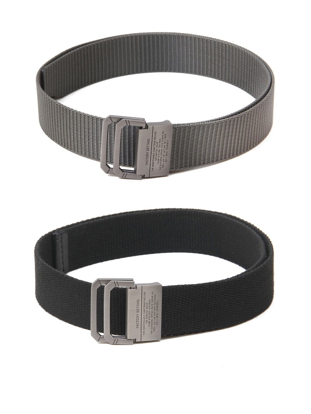 

Calvadoss Men Set of 2 Textured Belt, Grey