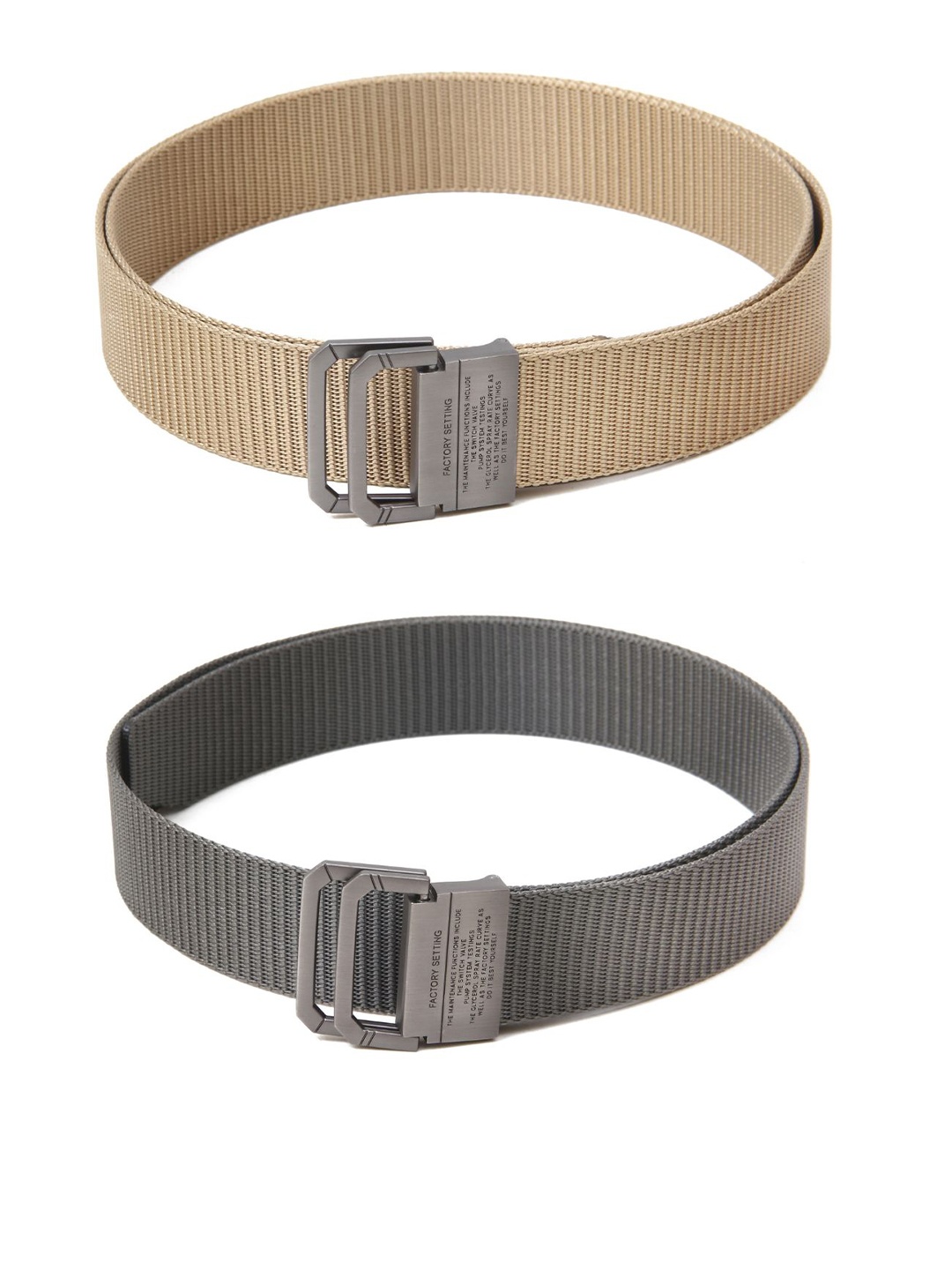 

Calvadoss Men Set of 2 Textured Belts, Beige