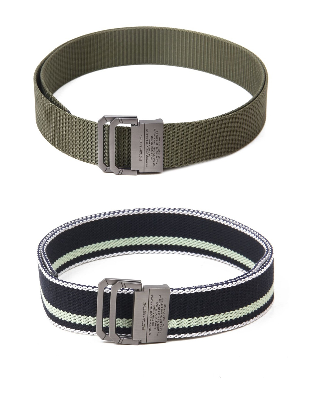 

Calvadoss Men Set of 2 Textured Belt, Green