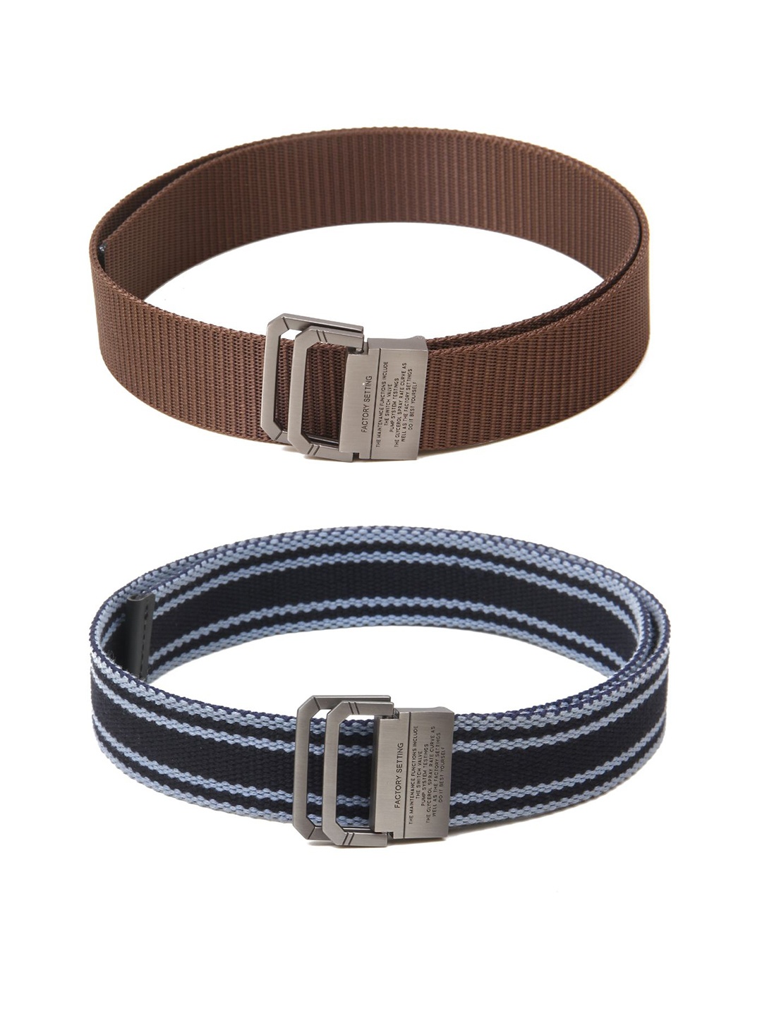 

Calvadoss Men Set of 2 Textured Belt, Brown