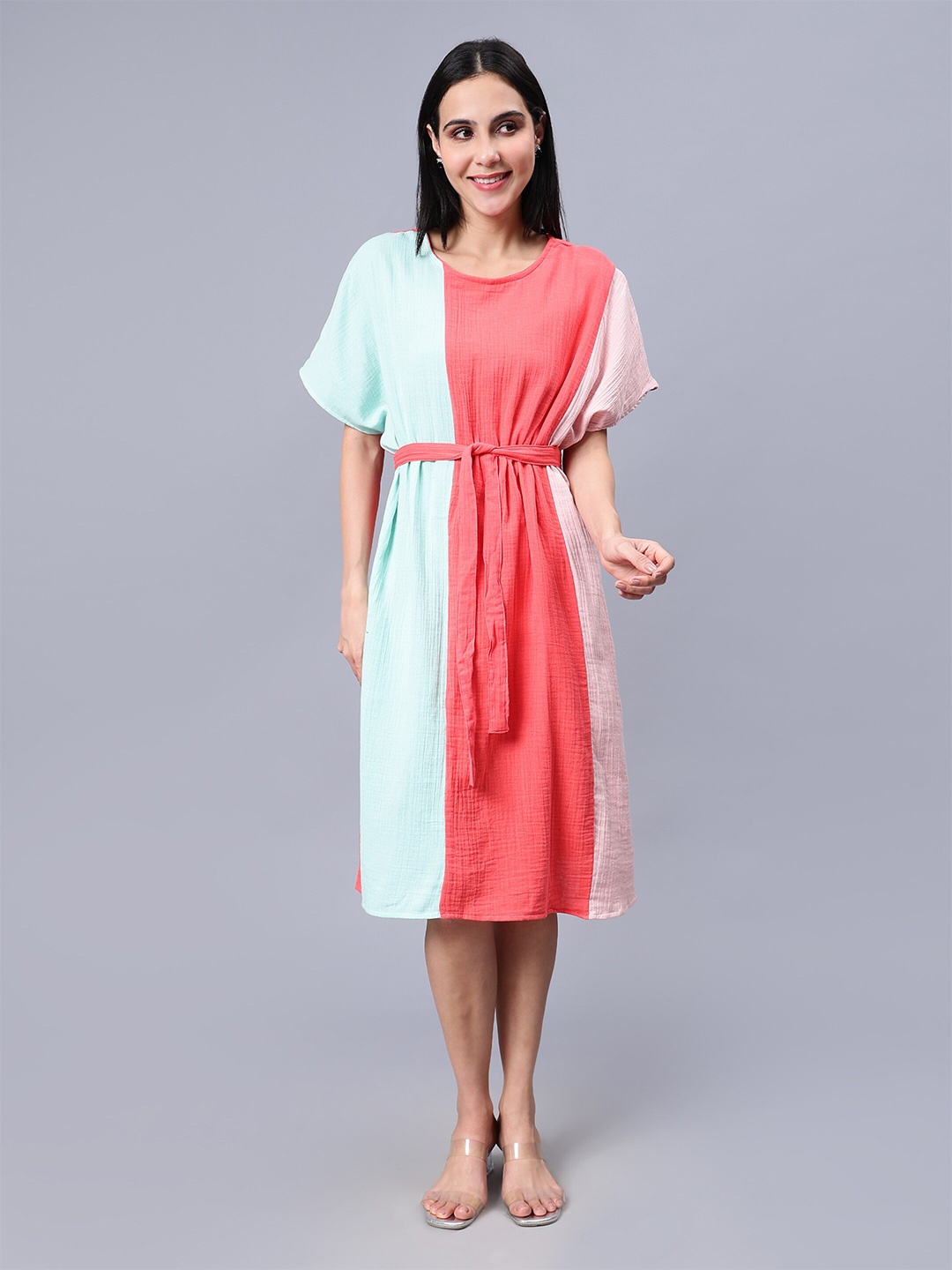 

Indyvarna Cotton A-Line Dress, Blue