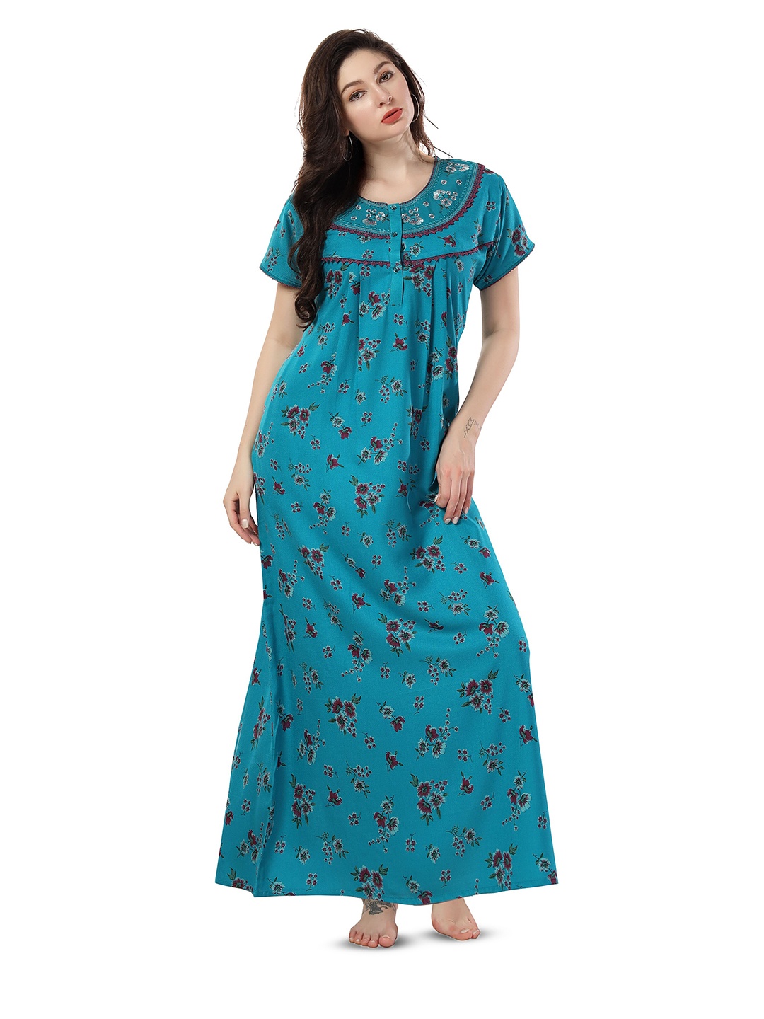 

Soulemo Floral Printed Maxi Nightdress, Blue