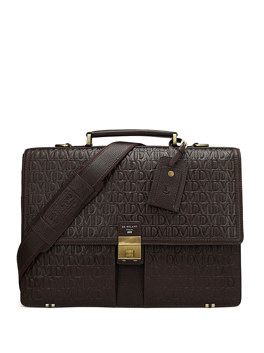 

Da Milano Men Textured Messenger Bag, Brown