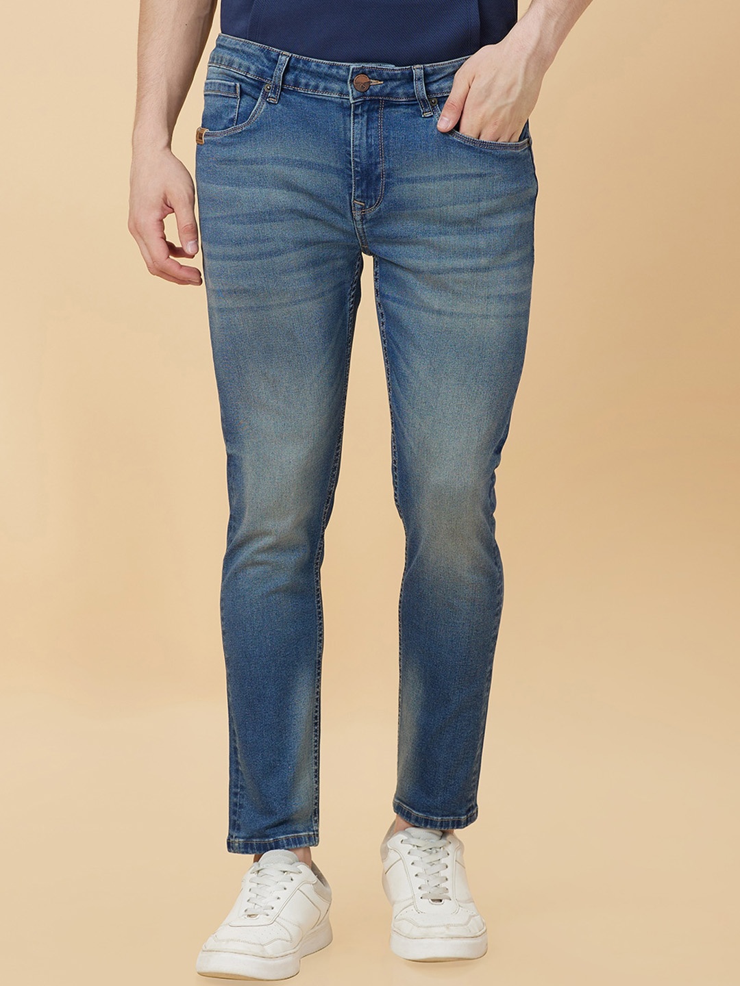 

Being Human Men Mid-Rise Dark Shade Heavy Fade Clean Look Jeans, Blue