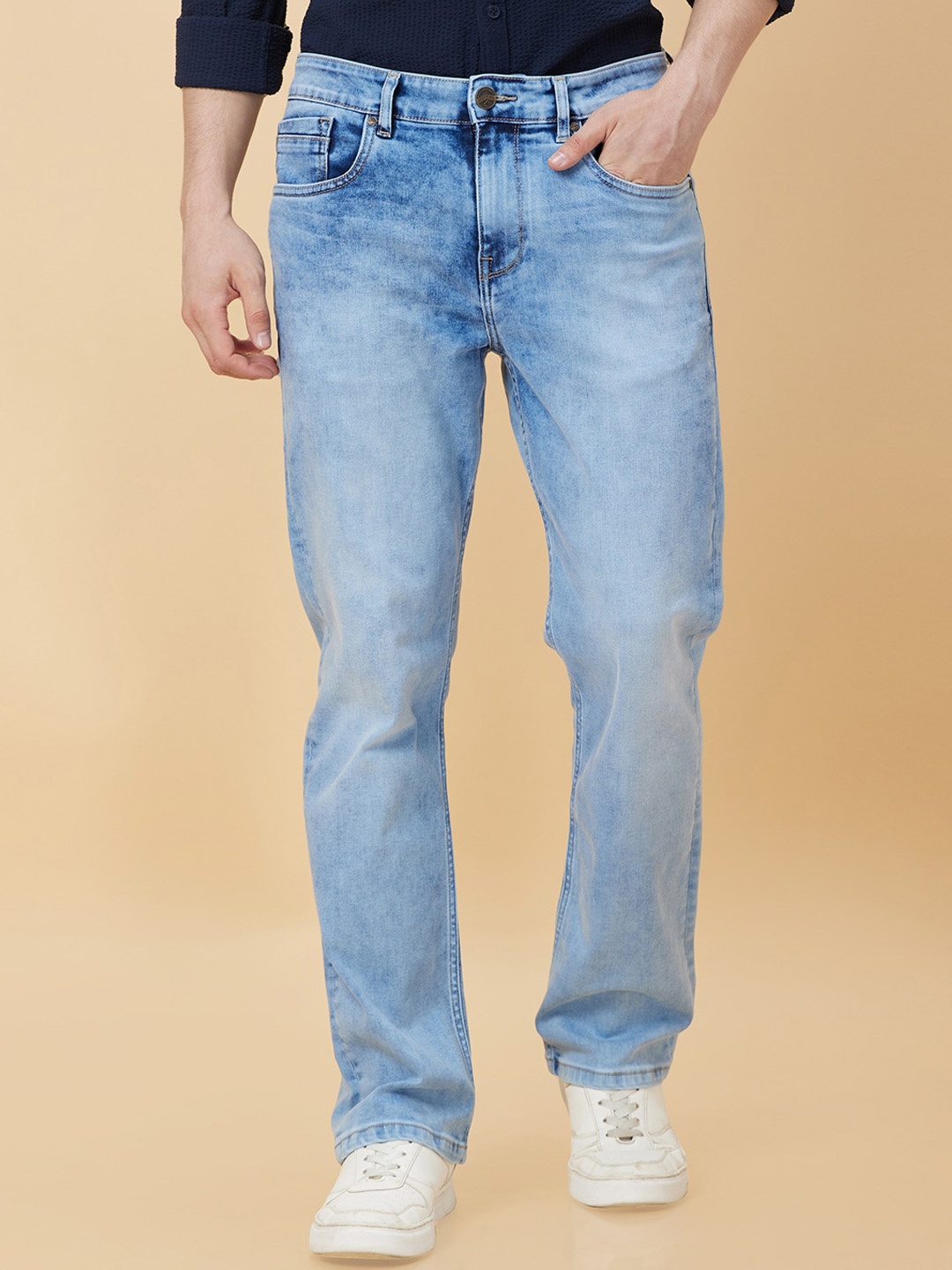 

Being Human Men Mid-Rise Medium Shade Heavy Fade Clean Look Jeans, Blue