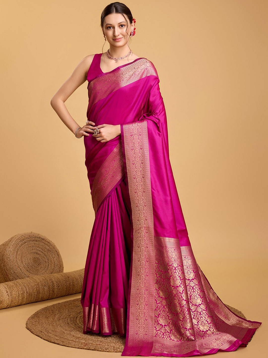 

Nimidiya Woven Design Zari Banarasi Saree, Pink