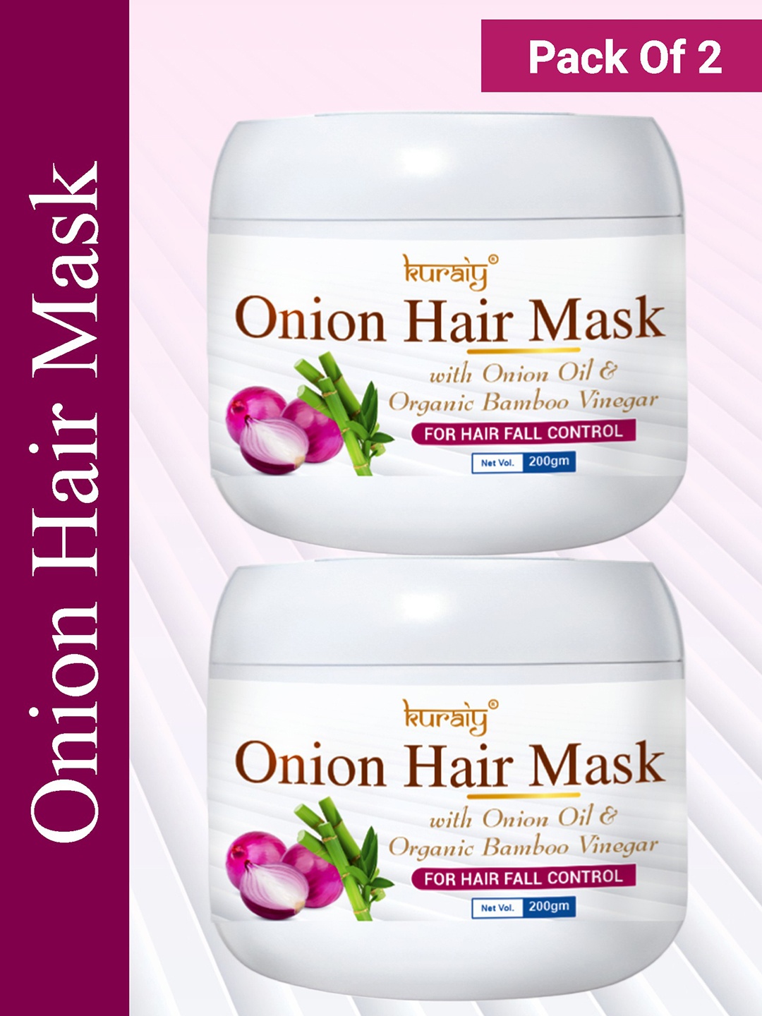 

KURAIY Set of 2 Onion Hair Mask with Organic Bamboo Vinegar - 200 g each, White