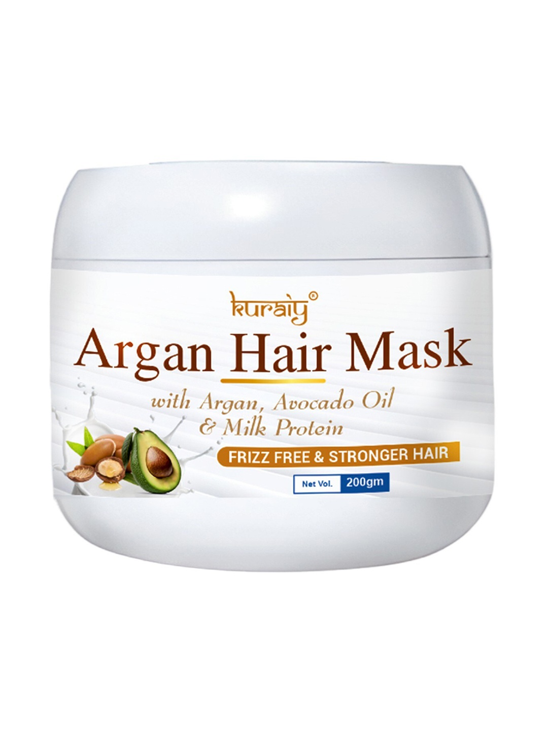 

KURAIY Argan with Avocado Oil & Milk Protein Hair Mask - 200 gm, White