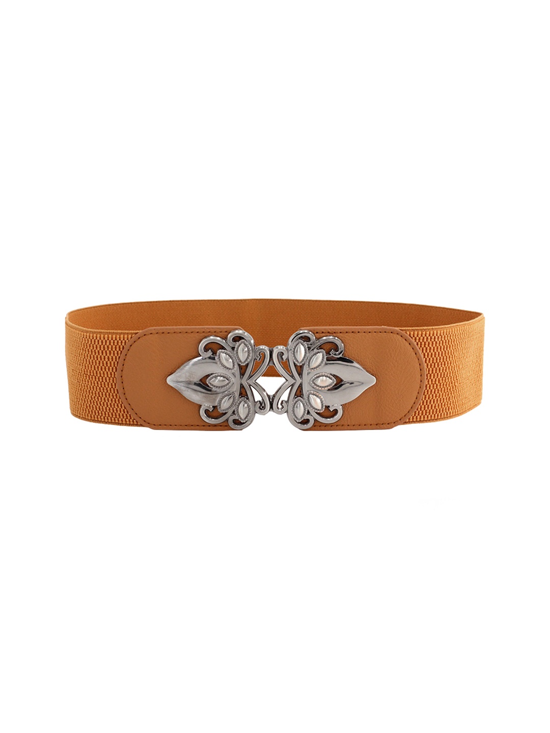 

REDHORNS Women Floral Design Elastic Waist Belt, Brown