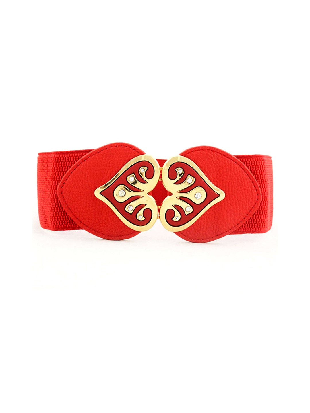 

REDHORNS Women Heart Shaped Design Elastic Waist Belt, Red