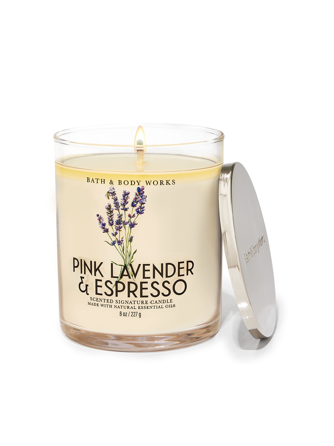 

Bath & Body Works Pink Lavender & Espresso Single Wick Scented Candle - 227 g, Off white