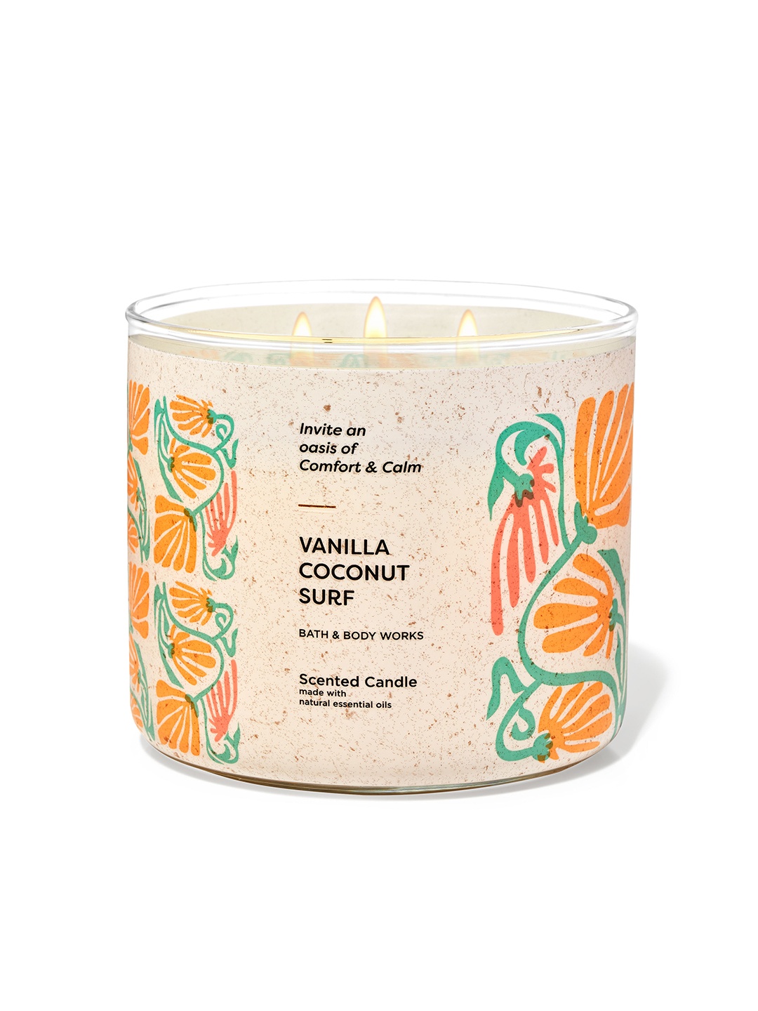 

Bath & Body Works Vanilla Coconut Surf Scented 3-Wick Candle - 411g, White