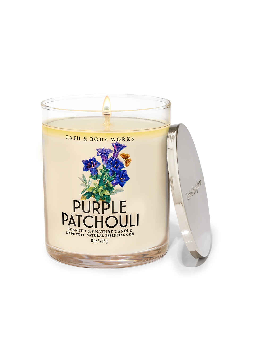 

Bath & Body Works Purple Patchouli Signature Single Wick Scented Candle - 227 g, Off white