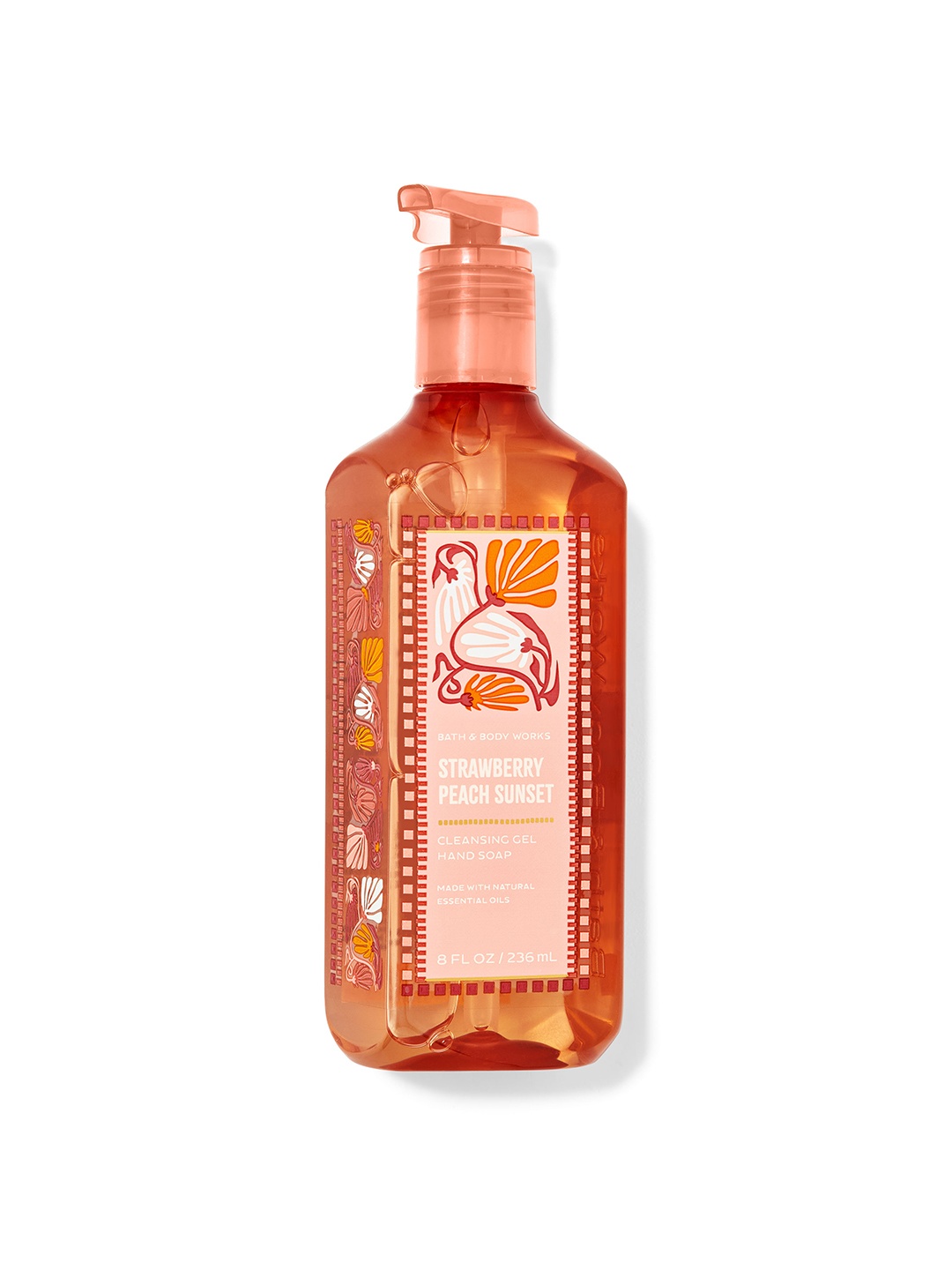 

Bath & Body Works Strawberry Peach Sunset Cleansing Gel Hand Soap - 236 ml, Orange