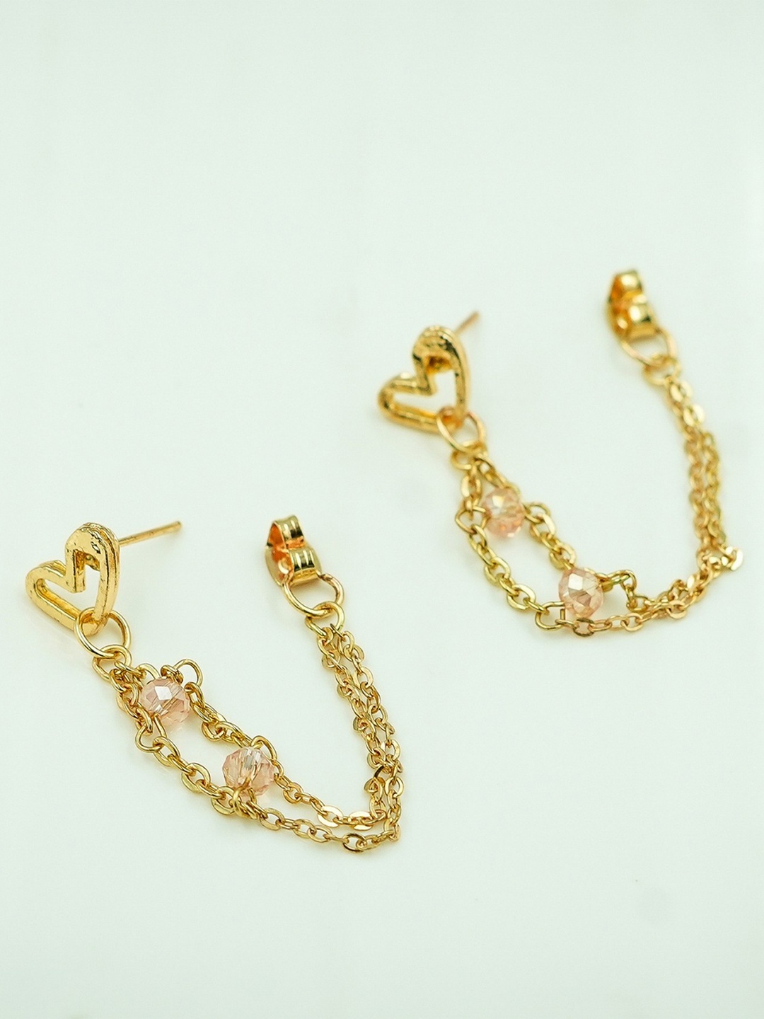 

ISHKAARA Gold-Plated Heart Shaped Drop Earrings