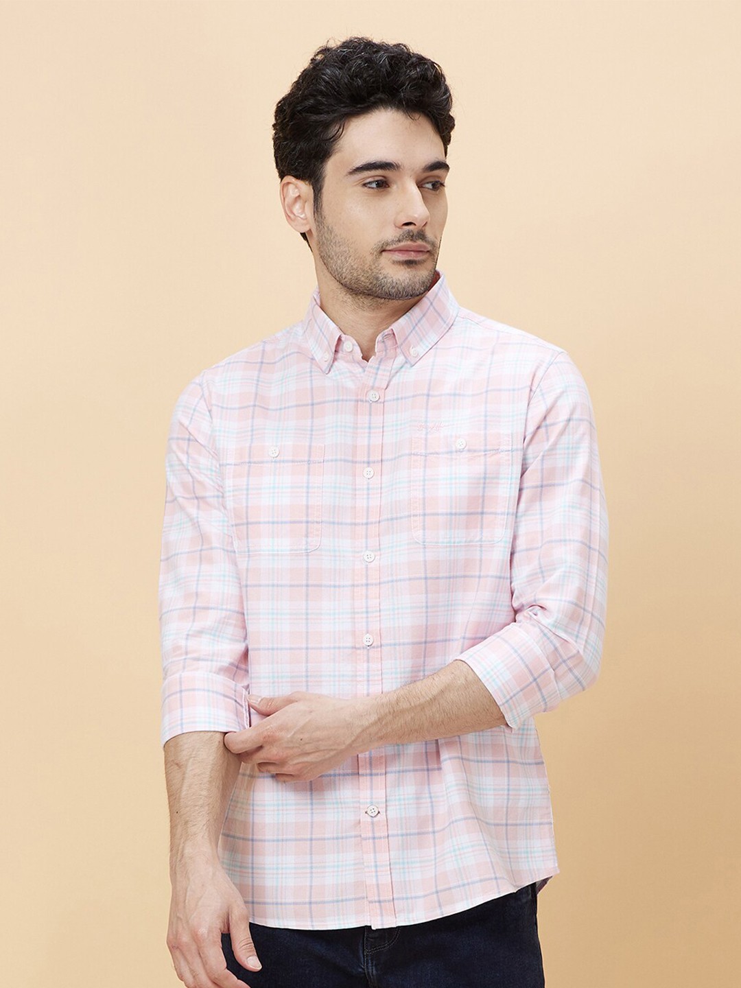 

Being Human Spread Collar Slim Fit Casual Shirt, Pink