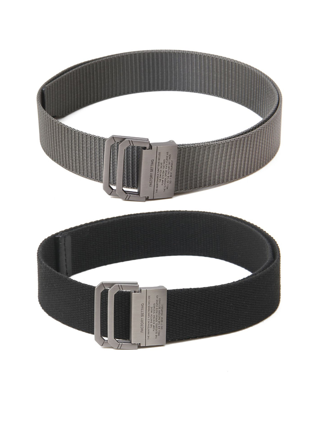 

Calvadoss Girls Set Of 2 Textured Belts, Grey