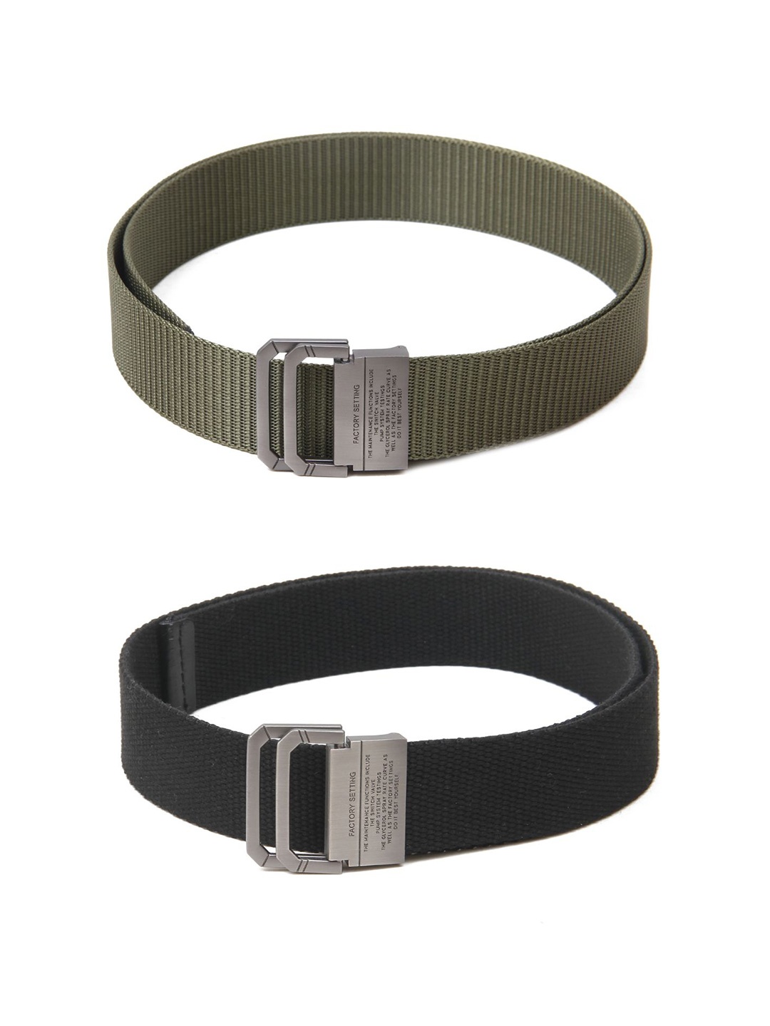 

Calvadoss Girls Set Of 2 Textured Belts, Green