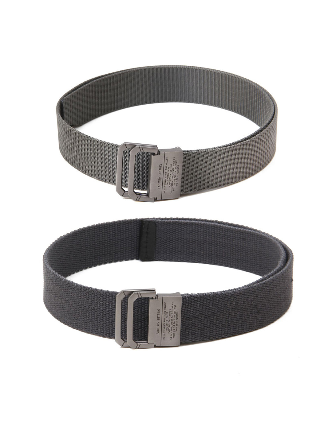 

Calvadoss Girls Set Of 2 Textured Canvas Belts, Grey